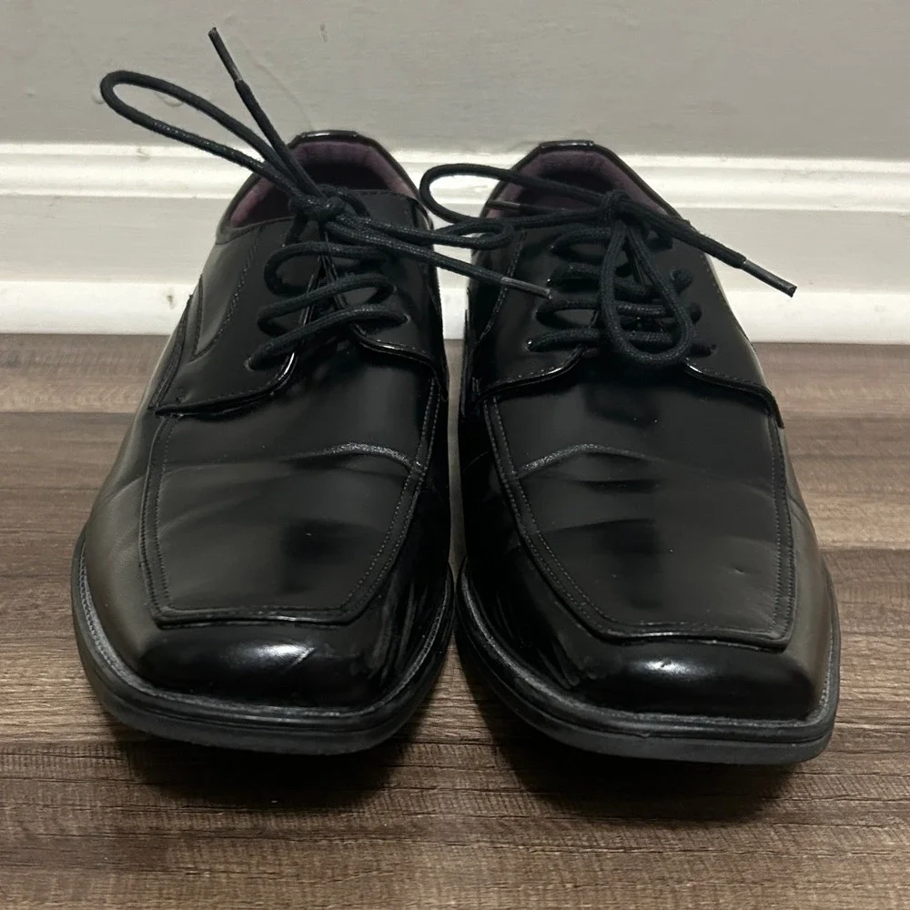 Freeman Colter Oxford Shoes Men 9.5M Black Square Toe Lace Up Dapper Business
